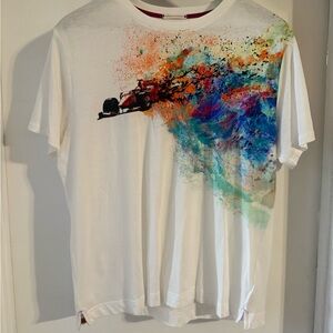 Robert Graham White Tee with Multicolor Graphic